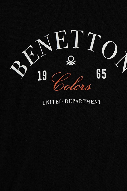 Băieți United Colors of Benetton hanorac de bumbac pentru copii 3J68C10PZ.G.seasonal negru