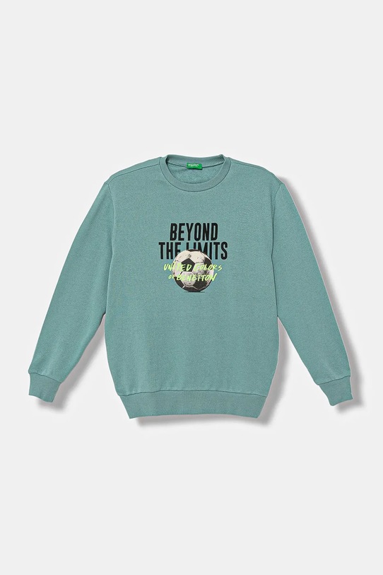 United Colors of Benetton hanorac de bumbac pentru copii uni turcoaz 3J68C10QK.G.seasonal