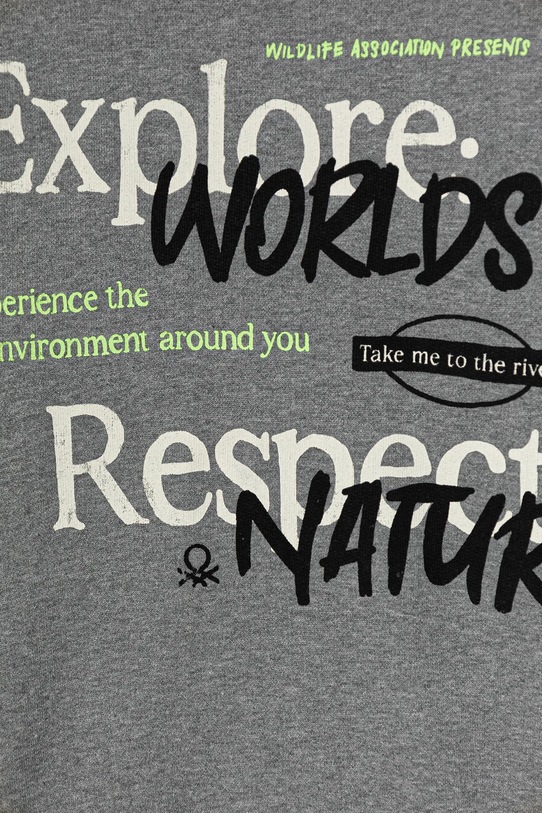 CHLAPEC Dětská bavlněná mikina United Colors of Benetton 3J68C10QK.G.seasonal šedá