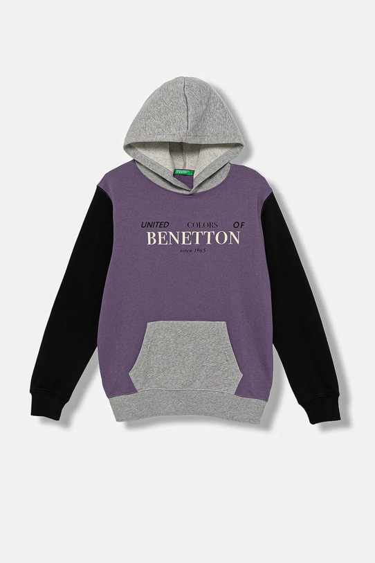 United Colors of Benetton bluza bawełniana dziecięca nadruk fioletowy 3J68C204V.G.seasonal