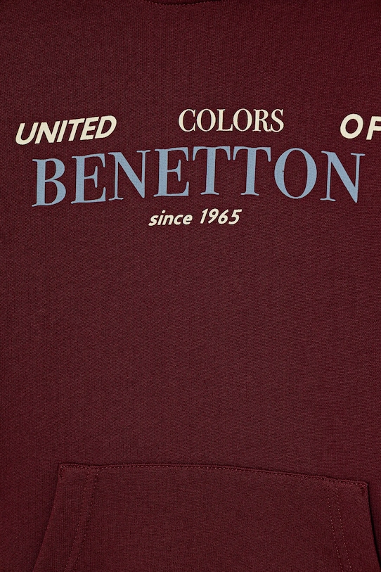 CHLAPEC Dětská bavlněná mikina United Colors of Benetton 3J68C204V.G.seasonal burgundské
