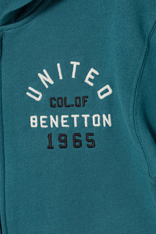Băieți United Colors of Benetton hanorac de bumbac pentru copii 3J68C505C.G.seasonal turcoaz