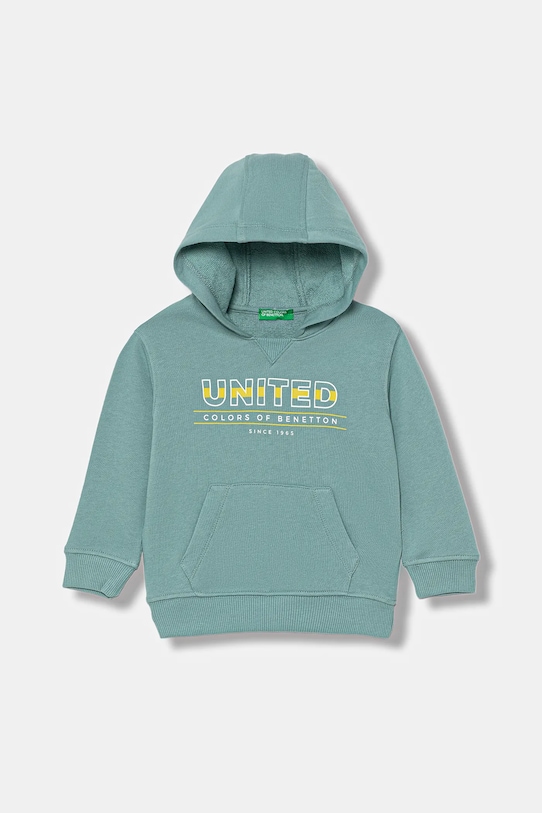 Παιδική βαμβακερή μπλούζα United Colors of Benetton βαμβάκι τιρκουάζ 3J68G2014.P.seasonal