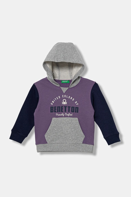 United Colors of Benetton bluza bawełniana dziecięca nadruk fioletowy 3J68G2014.P.seasonal