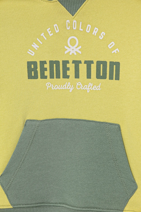 Băieți United Colors of Benetton hanorac de bumbac pentru copii 3J68G2014.P.seasonal verde