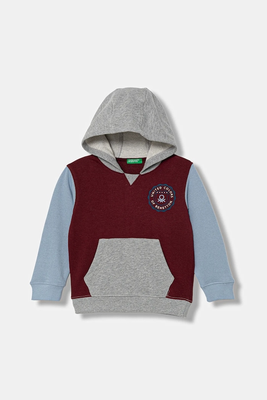 United Colors of Benetton hanorac de bumbac pentru copii print burgundia 3J68G2014.P.seasonal