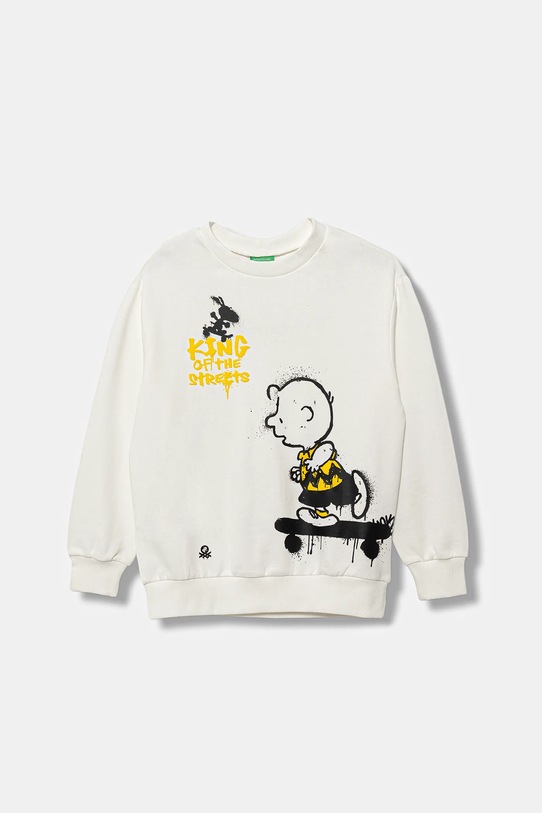 Detská bavlnená mikina United Colors of Benetton bavlna biela 3J70C10R4.G.seasonal