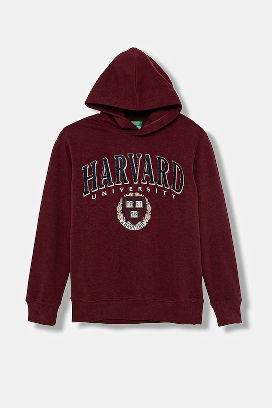 Дитяча кофта United Colors of Benetton з капюшоном бордо 32N4C204U.G.seasonal