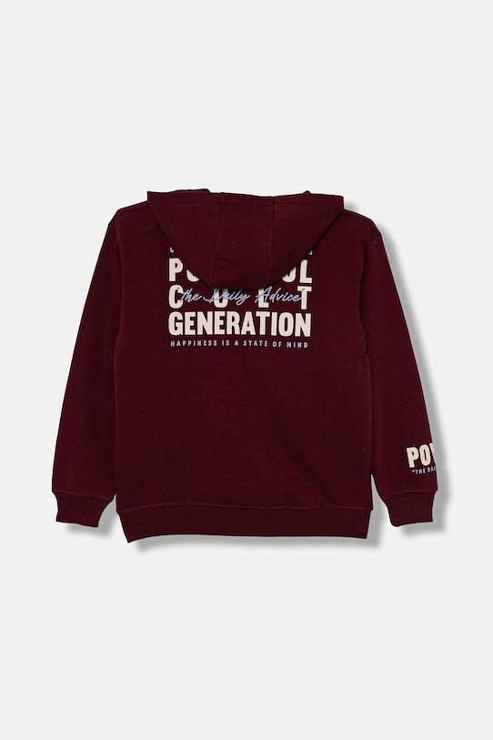 United Colors of Benetton hanorac de bumbac pentru copii 3J68C505G.G.seasonal burgundia AW25