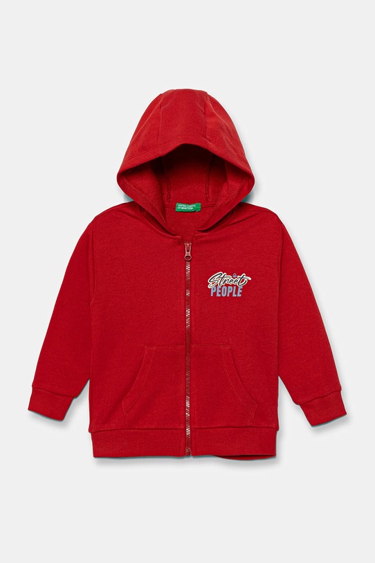 Detská bavlnená mikina United Colors of Benetton potlač červená 3J68G503Y.P.seasonal