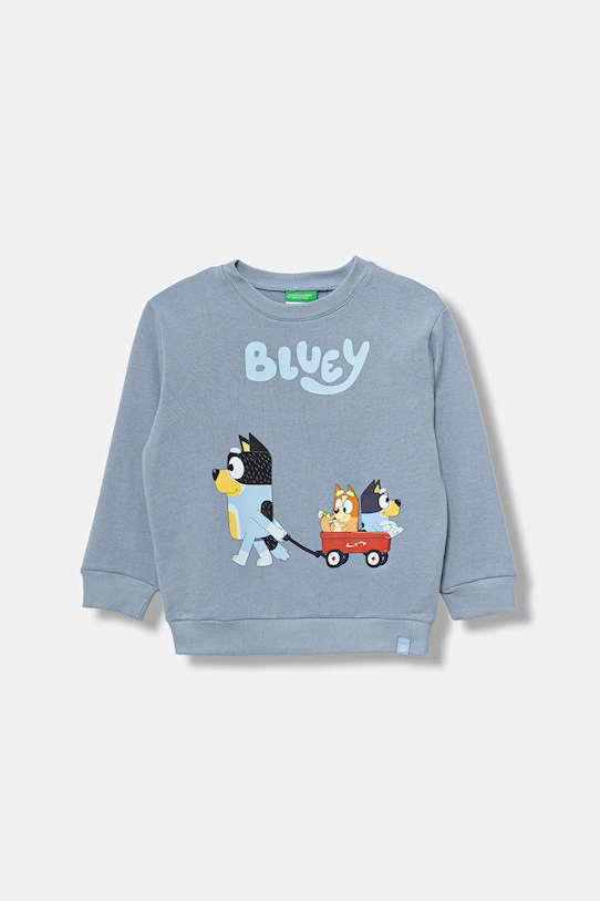 United Colors of Benetton hanorac de bumbac pentru copii print albastru 3J70G10KF.P.seasonal