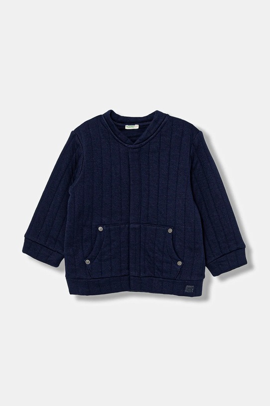 Detská mikina United Colors of Benetton bez kapucne tmavomodrá 3JOEA501O.W.seasonal