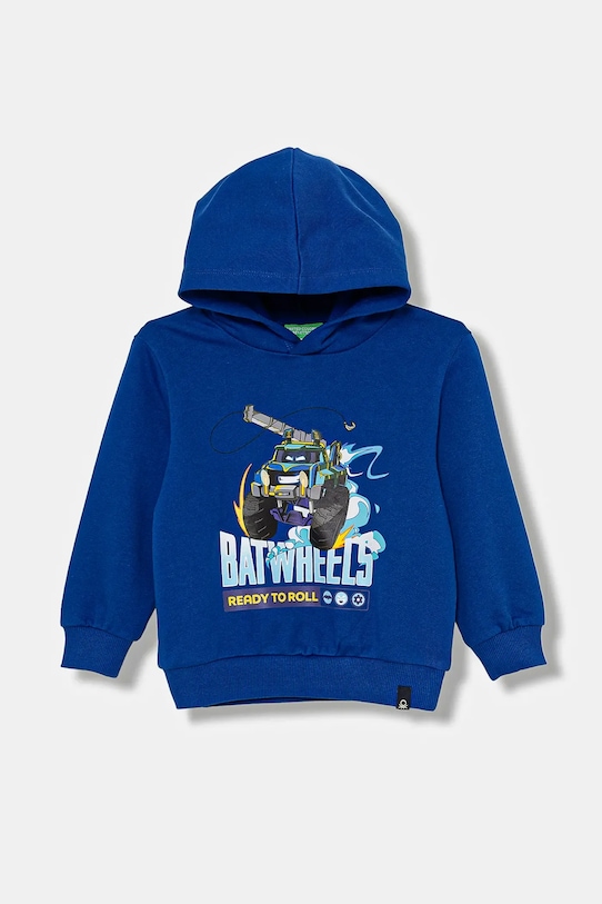 United Colors of Benetton hanorac de bumbac pentru copii print albastru 3UNIG2016.P.seasonal