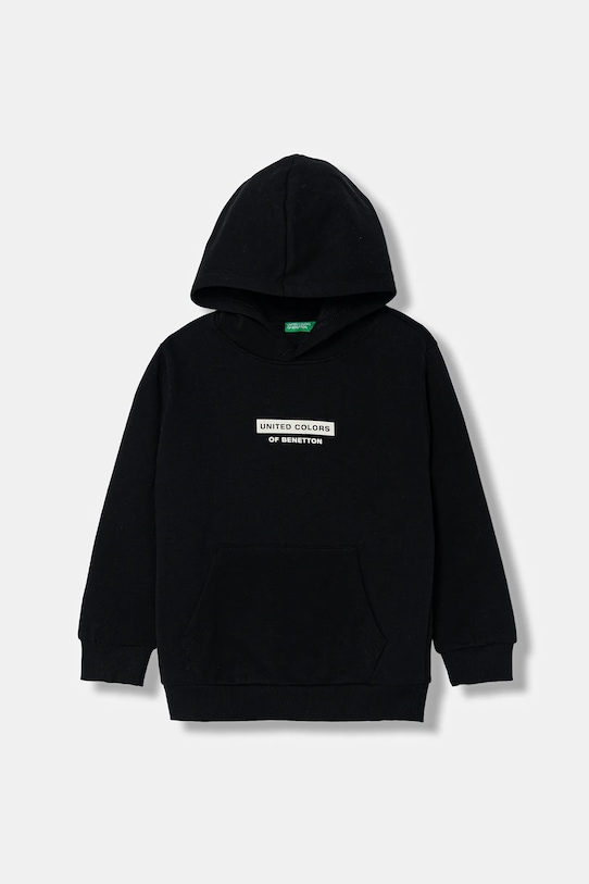 United Colors of Benetton bluza dziecięca z kapturem czarny 3EB5C205B.G.Seasonal
