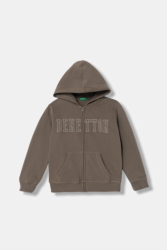 United Colors of Benetton bluza dziecięca z kapturem brązowy 3EB5C505L.G.Seasonal