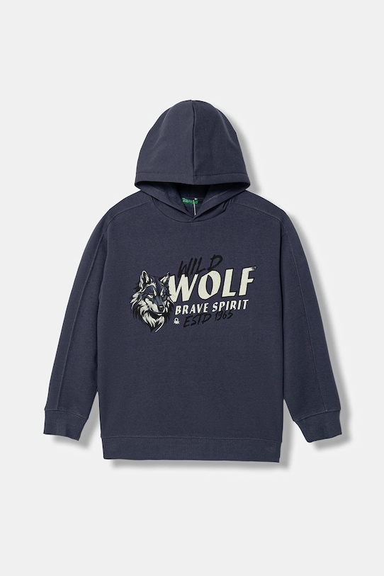 Παιδική μπλούζα United Colors of Benetton με κουκούλα γκρί 3J73C205C.G.Seasonal