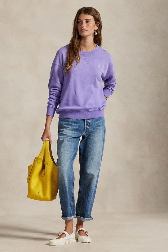 Odjeća Pamučna dukserica Polo Ralph Lauren 211971690 ljubičasta