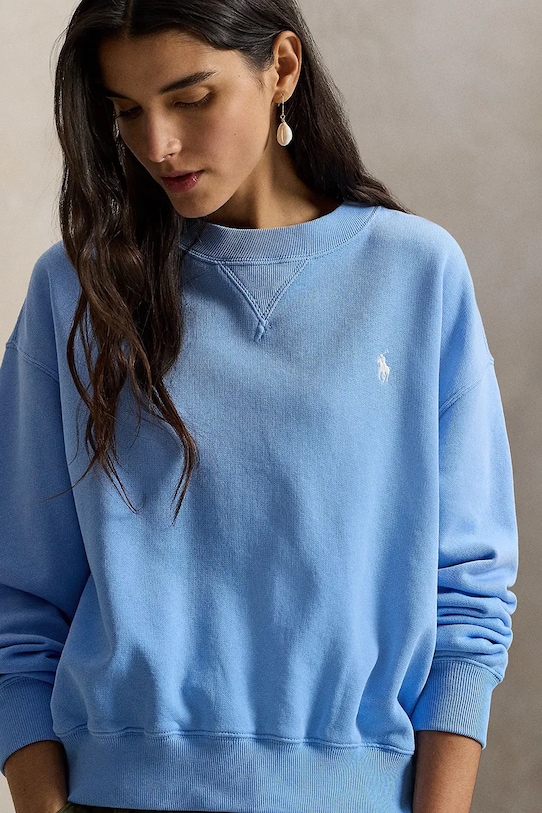 Βαμβακερή μπλούζα Polo Ralph Lauren μπλε 211971690