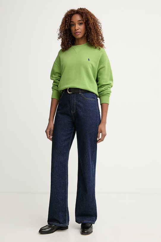 Bavlněná mikina Polo Ralph Lauren 211971690 zelená AW25