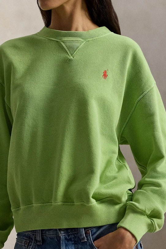 Βαμβακερή μπλούζα Polo Ralph Lauren πράσινο 211971690