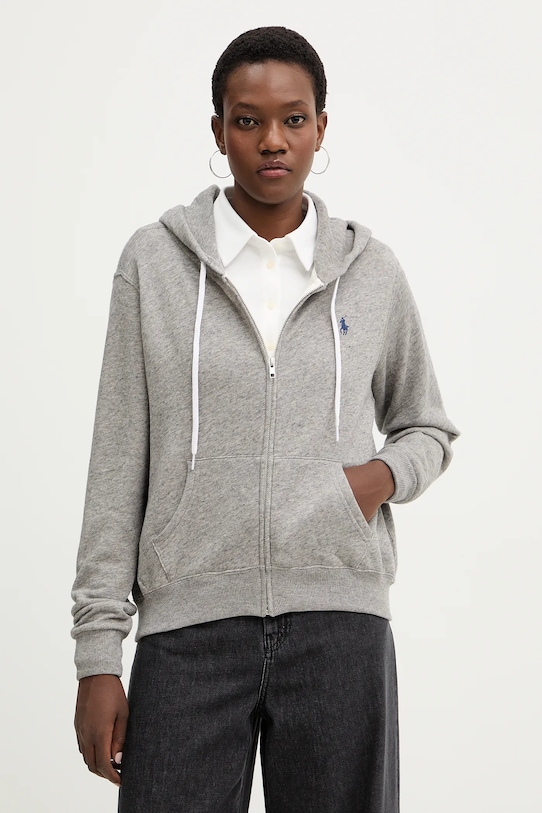 Mikina Polo Ralph Lauren s kapucí šedá 211971693