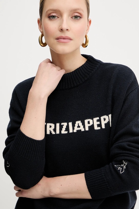 Patrizia Pepe sweter wełniany granatowy 8K0335.K282
