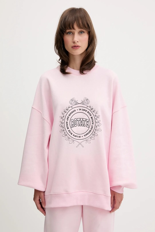 Rotate bluza bawełniana aplikacja różowy 114425191