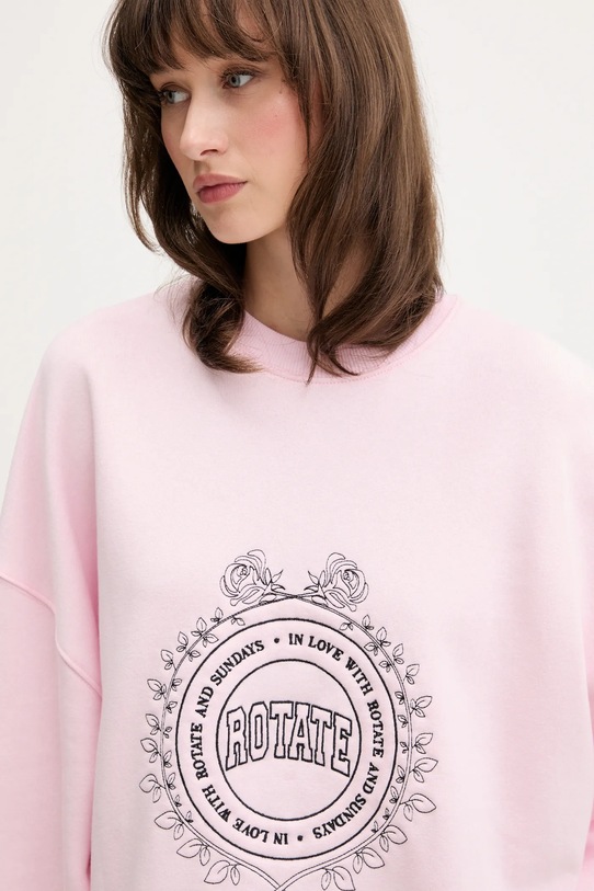 Rotate bluza bawełniana różowy 114425191