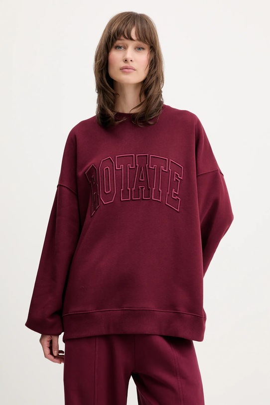 Rotate bluza bawełniana aplikacja bordowy 1143762734