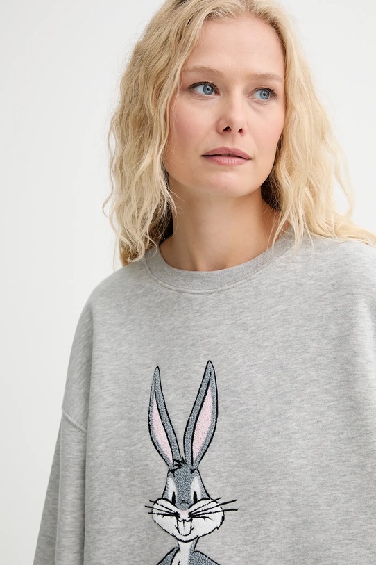 MUNTHE bluza bawełniana LAMI szary 253111125363