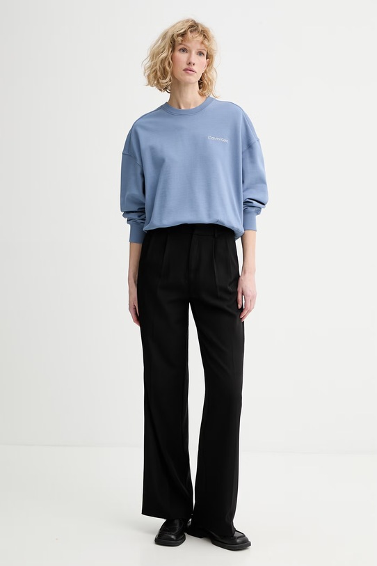 Calvin Klein bluza bawełniana LV044C209G niebieski SS26