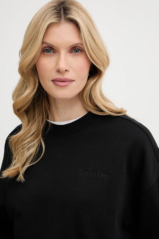 Pamučna dukserica Calvin Klein crna LV044C209G