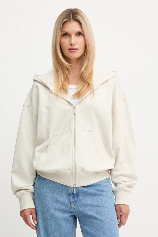 Βαμβακερή μπλούζα Calvin Klein βαμβάκι μπεζ LV044C211G