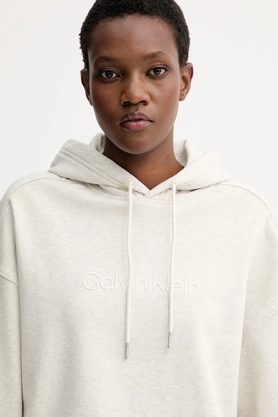 Βαμβακερή μπλούζα Calvin Klein μπεζ LV044C210G