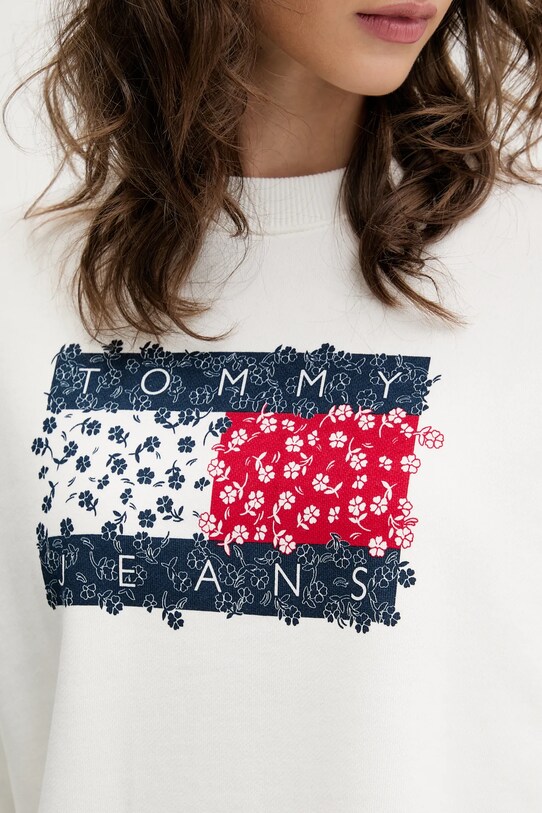 Бавовняна кофта Tommy Jeans DW0DW20933 білий