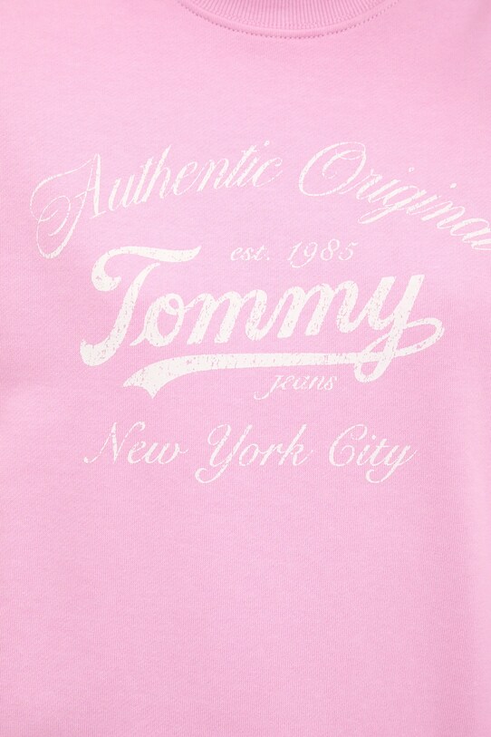 Tommy Jeans pamut melegítőfelső DW0DW20942 rózsaszín