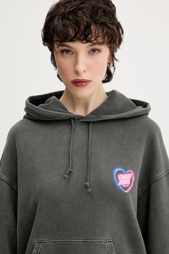 Bavlnená mikina Tommy Jeans sivá DW0DW20945