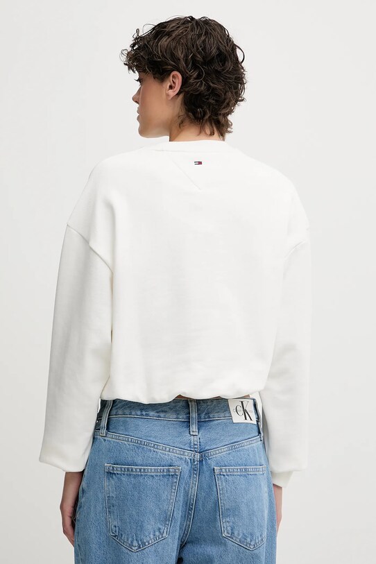 Tommy Jeans hanorac de bumbac DW0DW20947 alb AW25