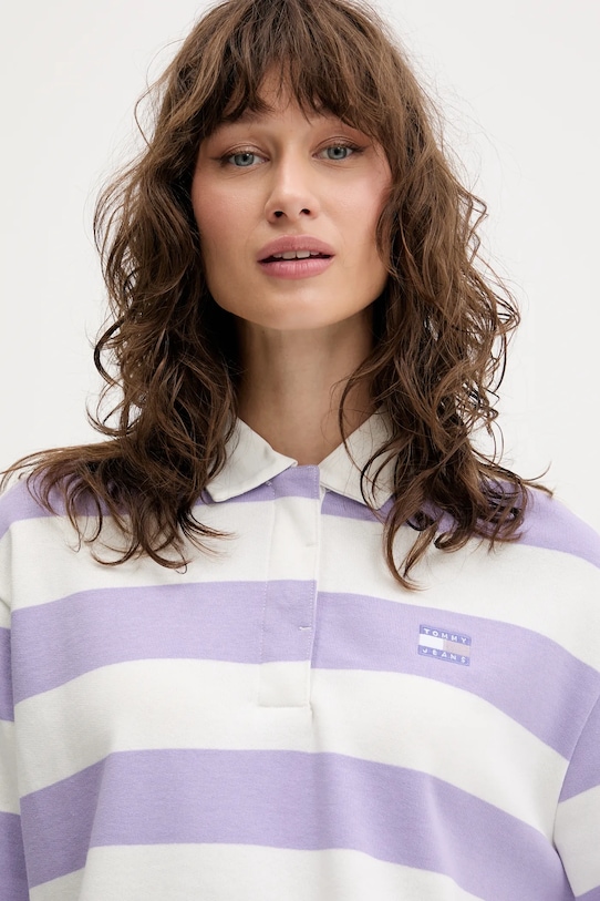 Tommy Jeans bluza bawełniana fioletowy DW0DW20948