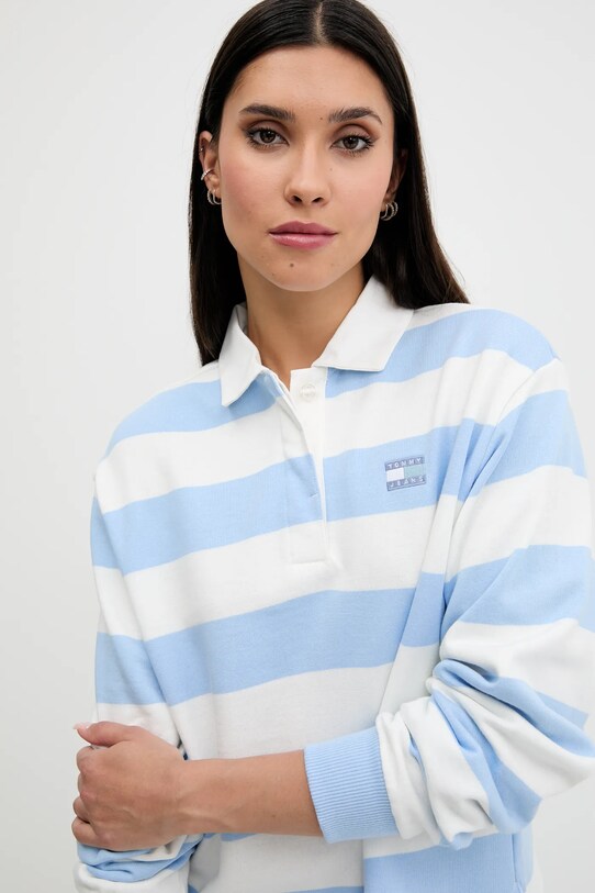 Βαμβακερή μπλούζα Tommy Jeans μπλε DW0DW20948