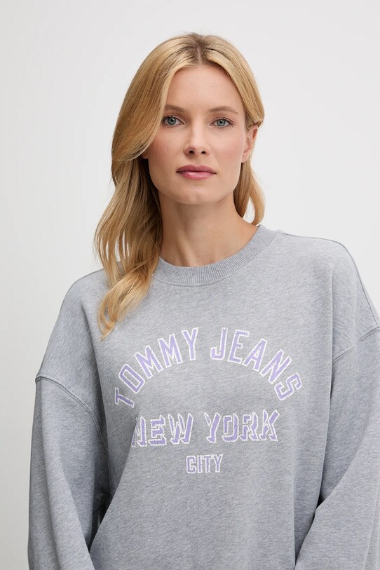 Ruházat Tommy Jeans pamut melegítőfelső DW0DW21202 szürke