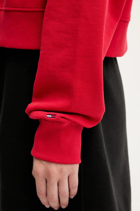 Памучен суичър Tommy Jeans DW0DW21408 червен