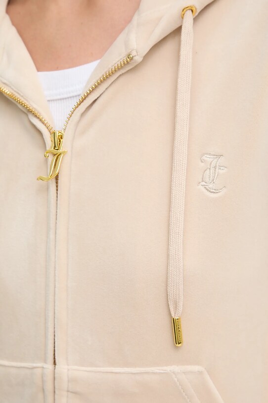 Juicy Couture bluză ROBERTSON HOODIE JCAP176G bej