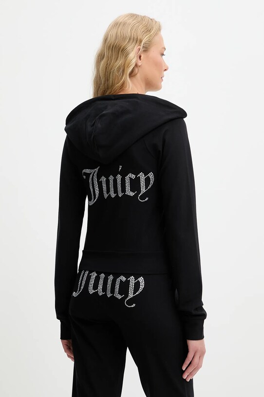 Îmbrăcăminte Juicy Couture bluză SINGLE JERSEY OLA HOODIE JCWAS125310 negru