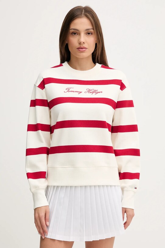 Μπλούζα Tommy Hilfiger χωρίς κουκούλα κόκκινο WW0WW45743
