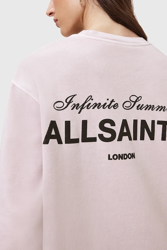 Oblečení Bavlněná mikina AllSaints SOLEIL W222JC růžová