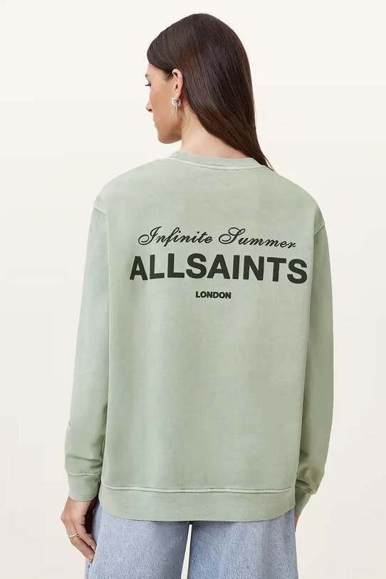 AllSaints hanorac de bumbac SOLEIL W222JC verde AW25