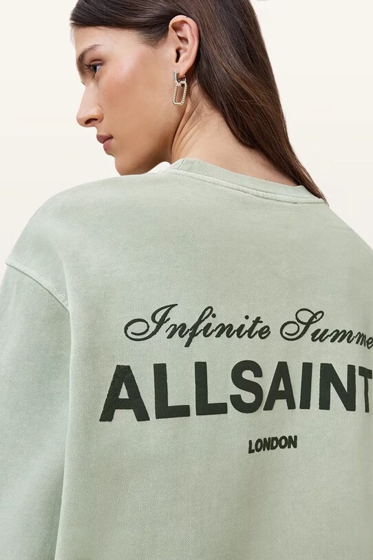 Îmbrăcăminte AllSaints hanorac de bumbac SOLEIL W222JC verde