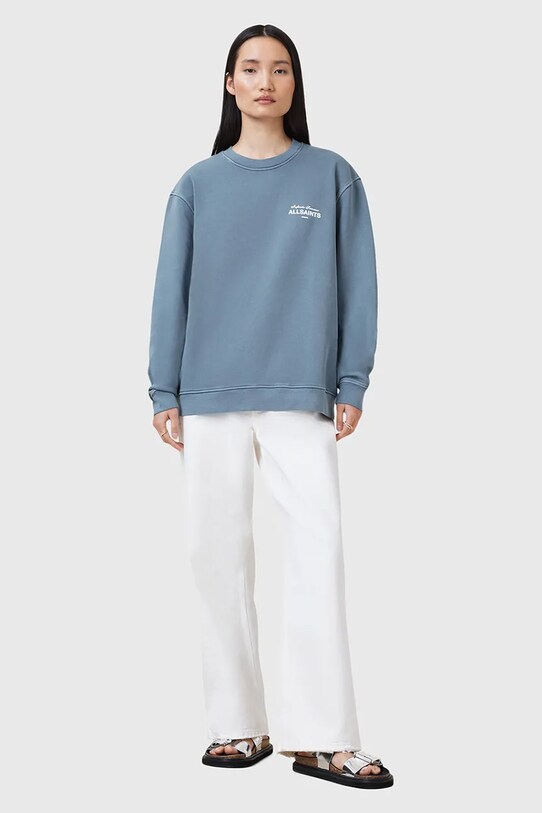 AllSaints bluza bawełniana SOLEIL W222JC niebieski