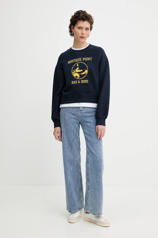 Rag & Bone bluza WCC25PH021V121 granatowy AW25